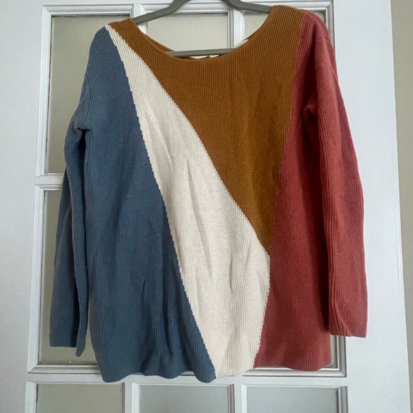 Sezane Multicolor Crew Neck Sweater - wool/cotton - Picture 3 of 5